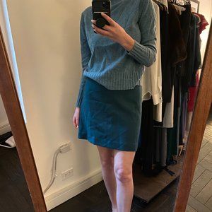 J.Crew Princess Mini Skirt in Double-surge Wool in winter green, size 2